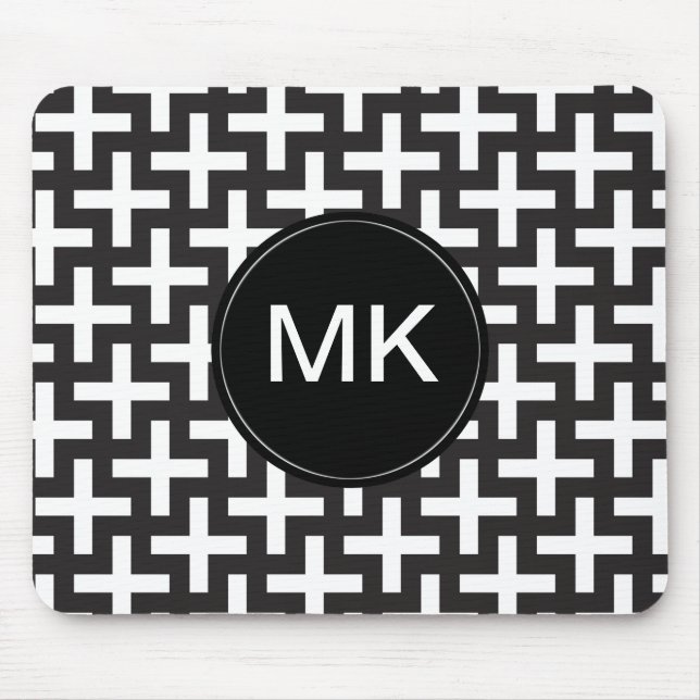 Mousepad Geométrico preto e branco (Frente)