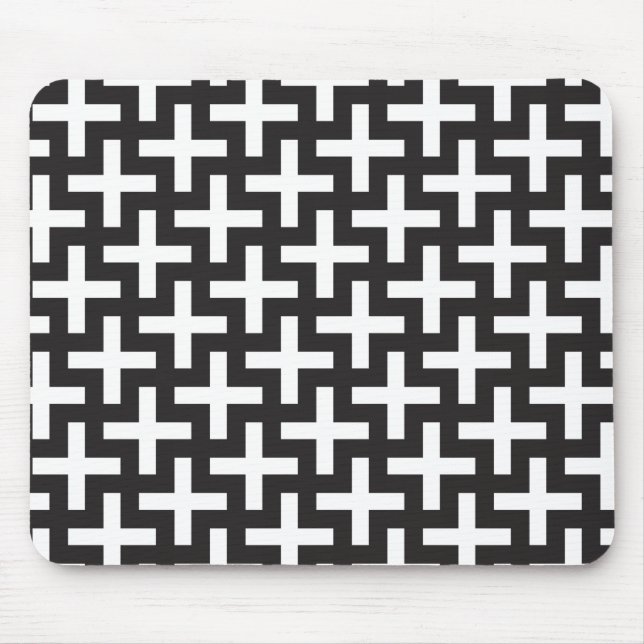 Mousepad Geométrico preto e branco (Frente)