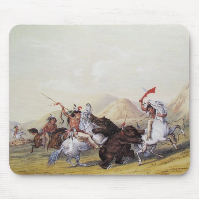 Mousepad George Catlin - atacando o urso de urso (Frente)