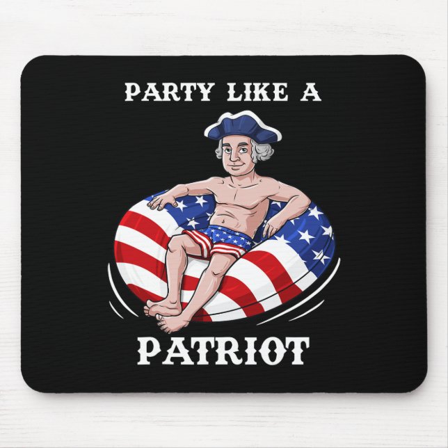 Mousepad George Washington 4 de julho, EUA Patriota Diverti (Frente)