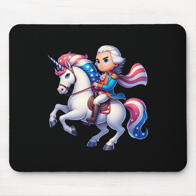 Mousepad George Washington Dirigindo Um Unicórnio 4 De Julh (Frente)