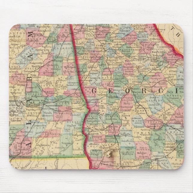 Mousepad Georgia, Alabama Map by Mitchell (Frente)