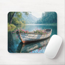 Mousepad Gerânios Rosa Em Rowboat