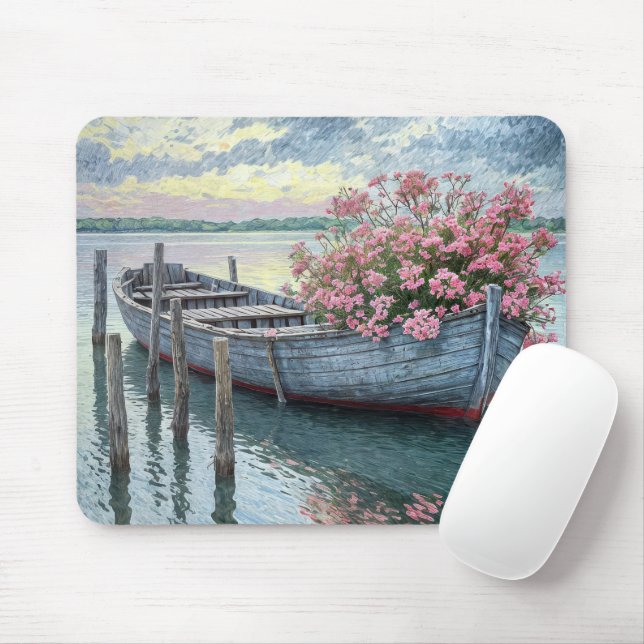 Mousepad Gerânios Rosa em Rowboat Russo (Com mouse)
