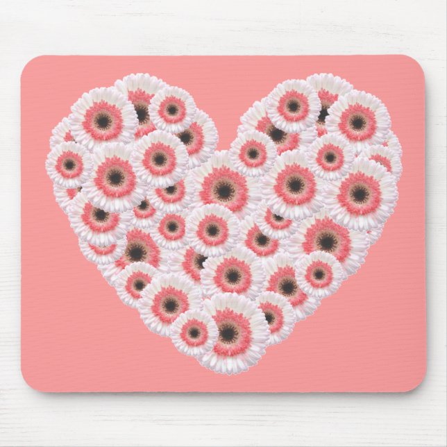 Mousepad Gerber Daisy Heart (Frente)
