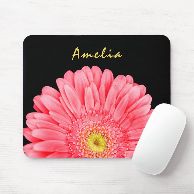 Mousepad Gerbera Flor Rosa (Com mouse)
