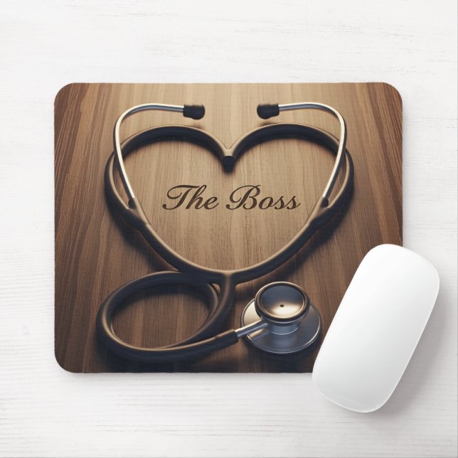 Mousepad Gerente de Enfermagem Presente Estetoscópio Coraçã (Com mouse)