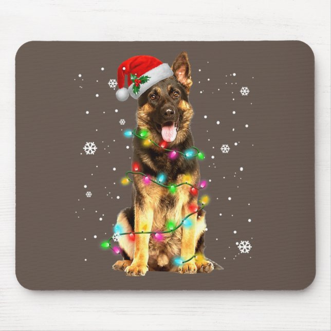 Mousepad German shepherd Cão Árvore Natal Doce Xmas Do (Frente)