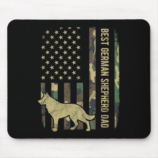 Mousepad German shepherd Cão Pai Camuflagem Bandeira Americ (Frente)