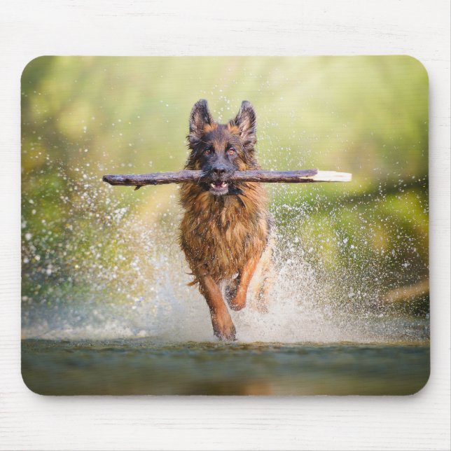 Mousepad German shepherd com Stick (Frente)