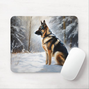 Mousepad German shepherd Deixar nevar no Natal