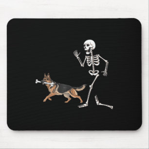 Mousepad German shepherd E Esqueleto Do Dia de as Bruxas en