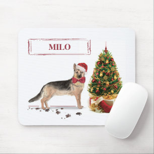 Mousepad German shepherd Engraçado Cachorro de Natal com Ár