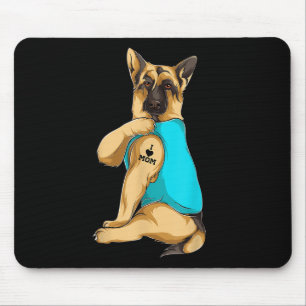 Mousepad German shepherd Eu Amo Mamãe Tatuagem Roupa Cachor
