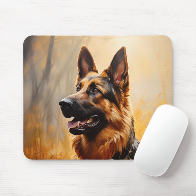 Mousepad German shepherd no outono (Com mouse)