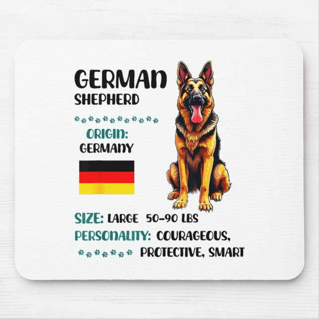 Mousepad German Shepherd Origin Funny German Shepherd Lover (Frente)