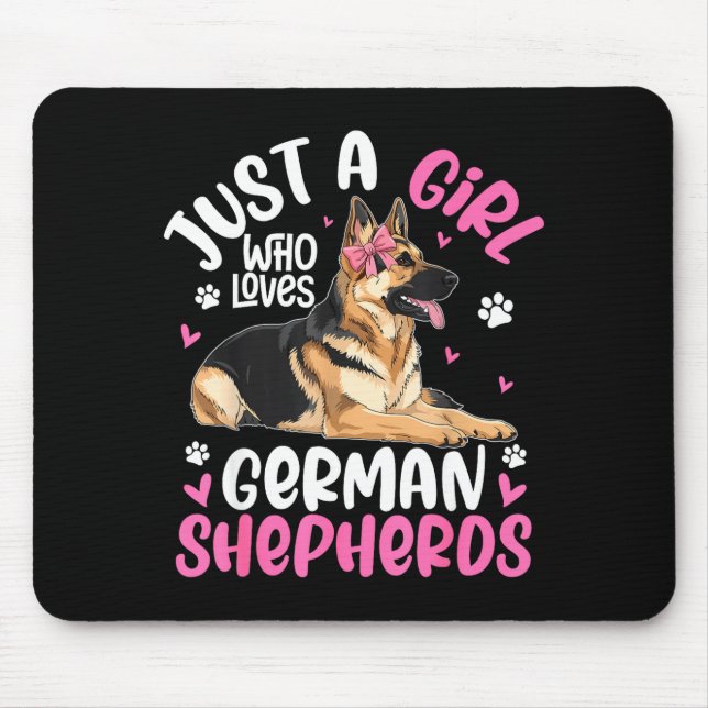 Mousepad German Shepherd Shirt For Girls Women German Sheph (Frente)
