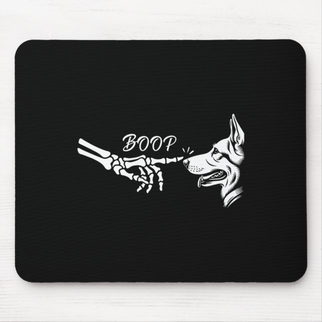 Mousepad German shepherd Skeleton Boop Halloween Pet W (Frente)