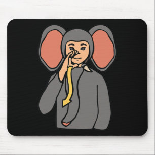 Mousepad Gesto da Mão em ASL de Elefante Consciencialização