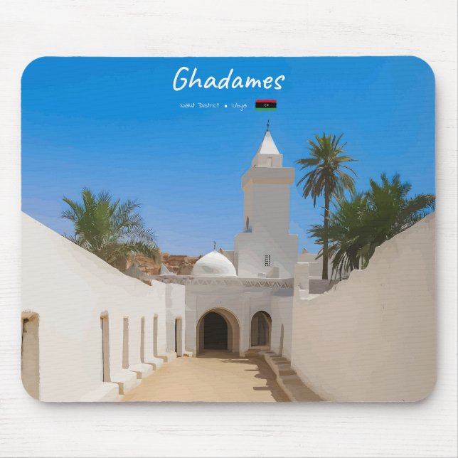 Mousepad Ghadames, Líbia - Mesquita Branca (Frente)