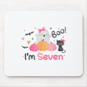 Mousepad Ghost Boo, tenho 7 anos, crianças de Halloween 7