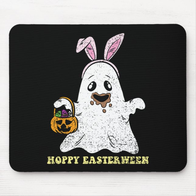 Mousepad Ghost Bunny Hoppy Easter Egg Hunting Primavera Hom (Frente)