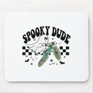 Mousepad Ghost Cyclical Bike Retro Halloween Party C