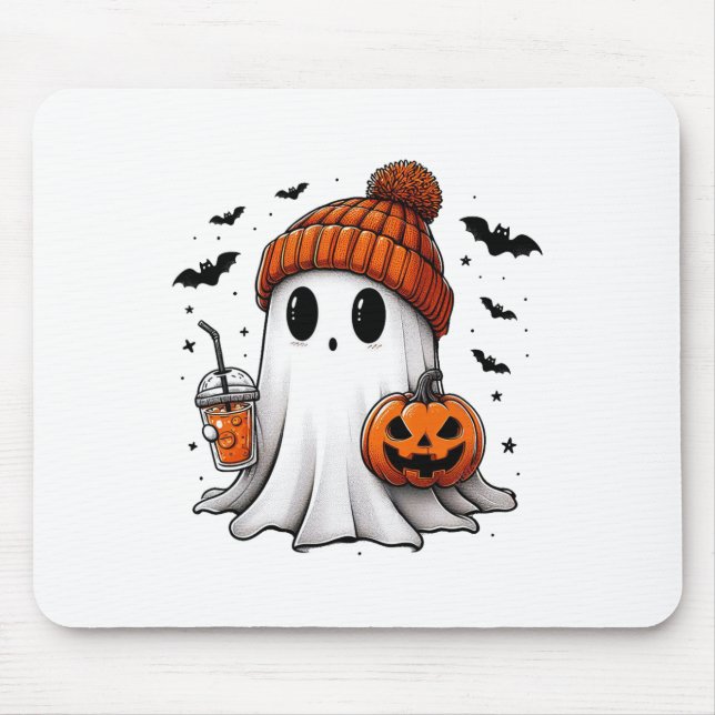 Mousepad Ghost Ghost Coffee Halloween Ghost Ice Cof (Frente)