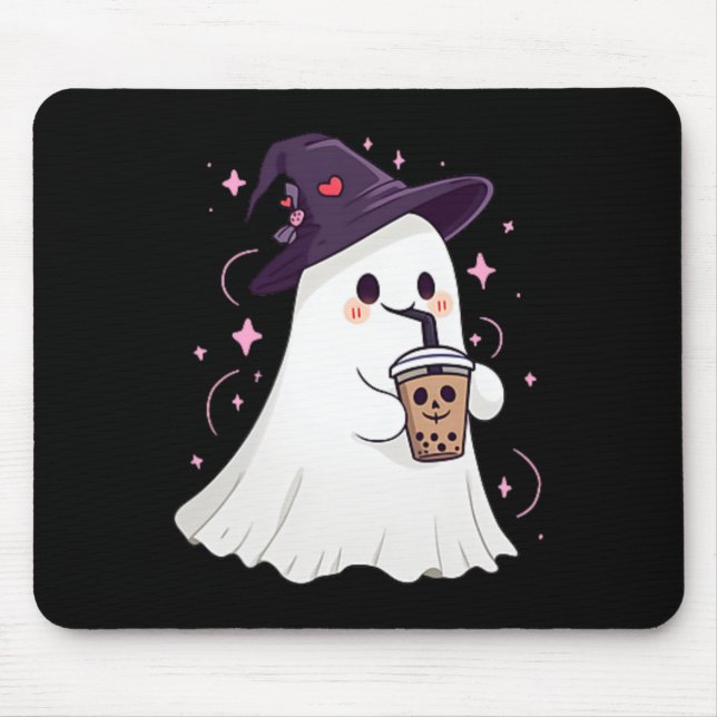 Mousepad Ghost Ghost Ice Coffee Spooky Season Cute Ghost H (Frente)