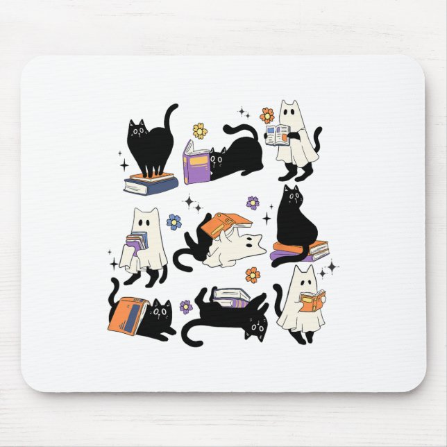 Mousepad Ghost Ghost Negro Bastante Lendo Livros Estranhos  (Frente)