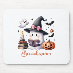 Mousepad Ghost Leitura de Arco de Coquetes do Livro Hallowe