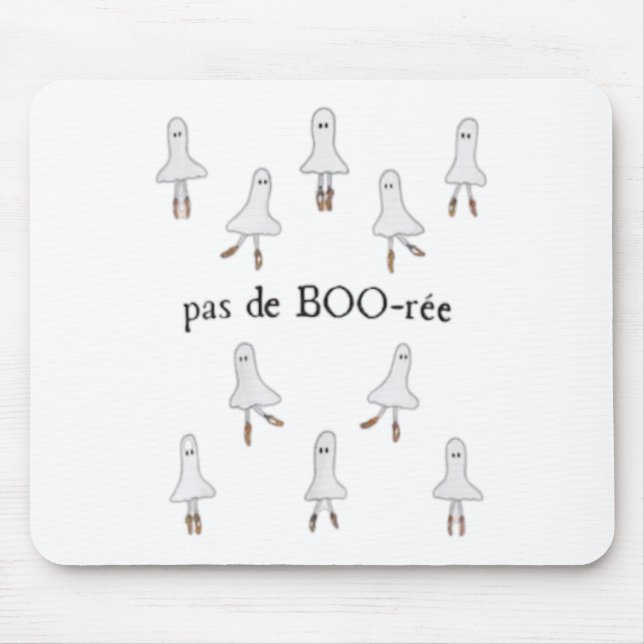 Mousepad Ghost Pas De Boo-rée Llet Dancer Spooky Halloween (Frente)