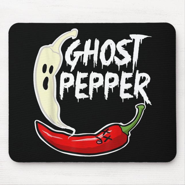 Mousepad Ghost Pepper Funny Spicy Hot Halloween Peppe (Frente)