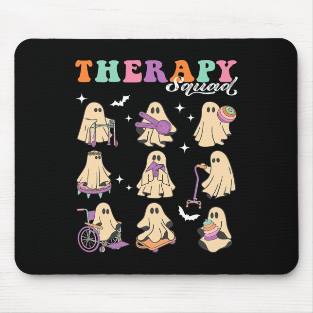 Mousepad Ghost Physical Therapy Squad Slp Ot Pt Team Hallow (Frente)