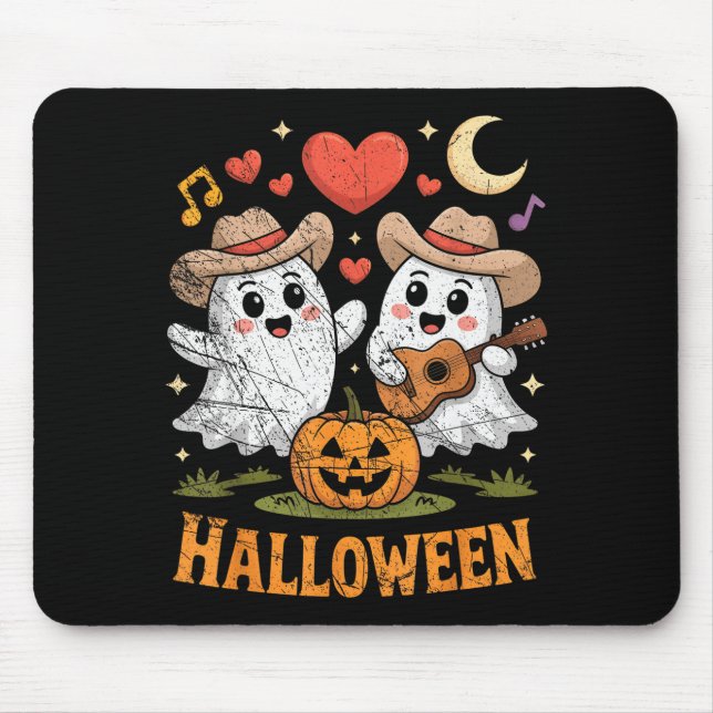 Mousepad Ghost Playing Guitar For Halloween Lovers  (Frente)