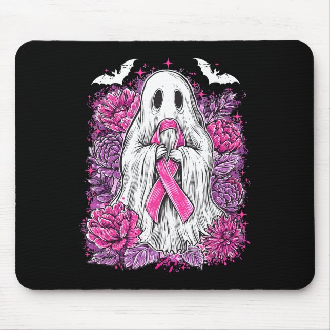 Mousepad Ghost Ribbon Breve Cancer Sensibilização Halloween (Frente)