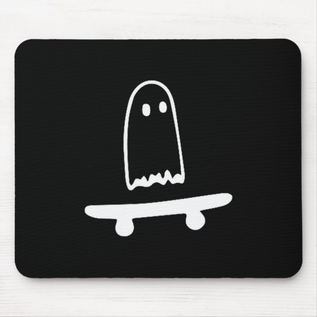 Mousepad Ghost Skateboard Lazy Halloween Costume Funny Skat (Frente)