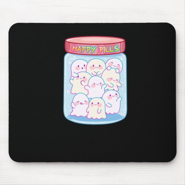 Mousepad Ghosts Happy Pills Sticker (Frente)