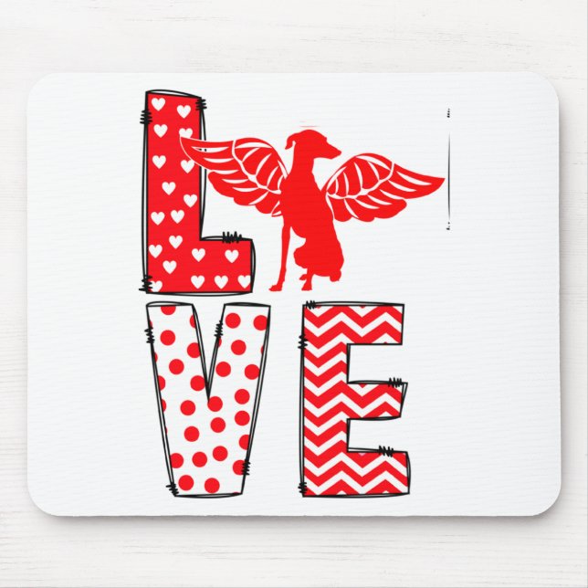 Mousepad Ghound Valentines Day Love Valentine Cute Heart  (Frente)