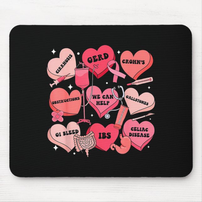 Mousepad Gi Nurse Valentine Hearts Candy Gastroenterology E (Frente)