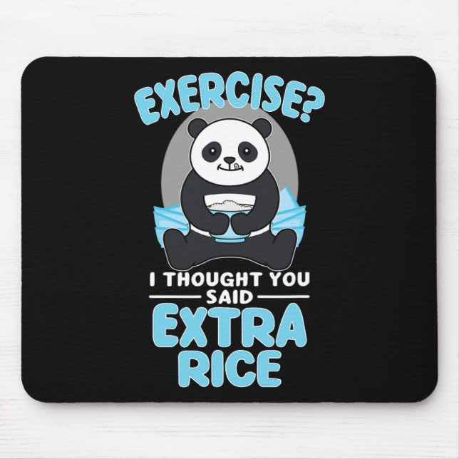Mousepad Giant Panda Funny Gym Workout Sayings Comida Malha (Frente)