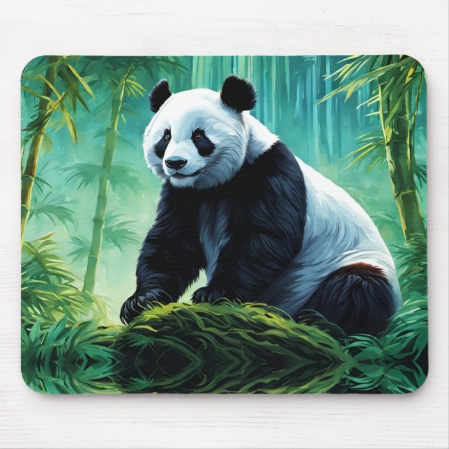 Mousepad Giant Panda na Floresta de Bamboo (Frente)