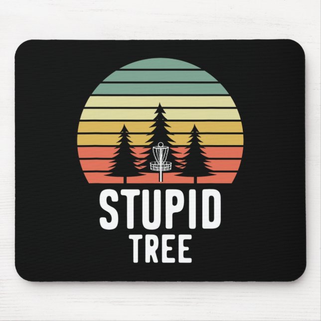 Mousepad Gif de Golfe de Disco Retro Árvore Estúpida Frisbe (Frente)