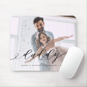 Mousepad Gift for Dad   Daddy Black Script Overlay Photo