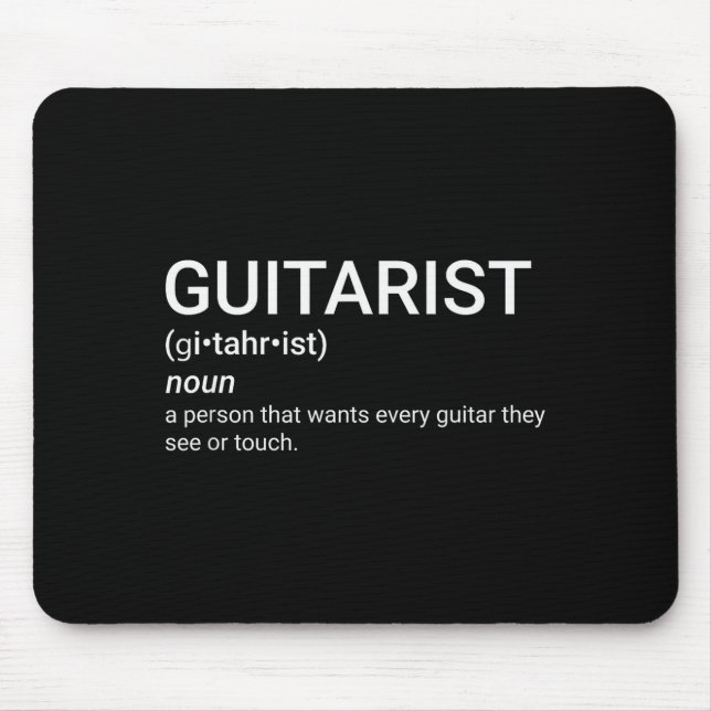 Mousepad Gift For Guitar Player Guitarist Definition Funny  (Frente)