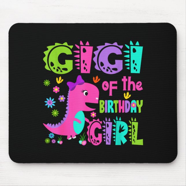 Mousepad Gigi do dinossauro saurus rex da menina de anivers (Frente)
