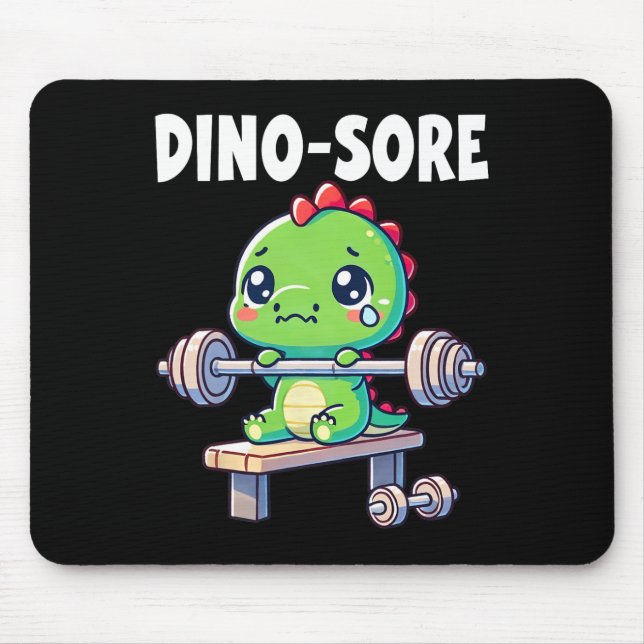 Mousepad Ginásio de Dinossauros Treino de Fitness Levantand (Frente)
