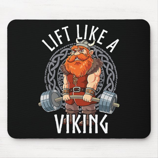 Mousepad Ginásio musculação levante como um Viking  (Frente)