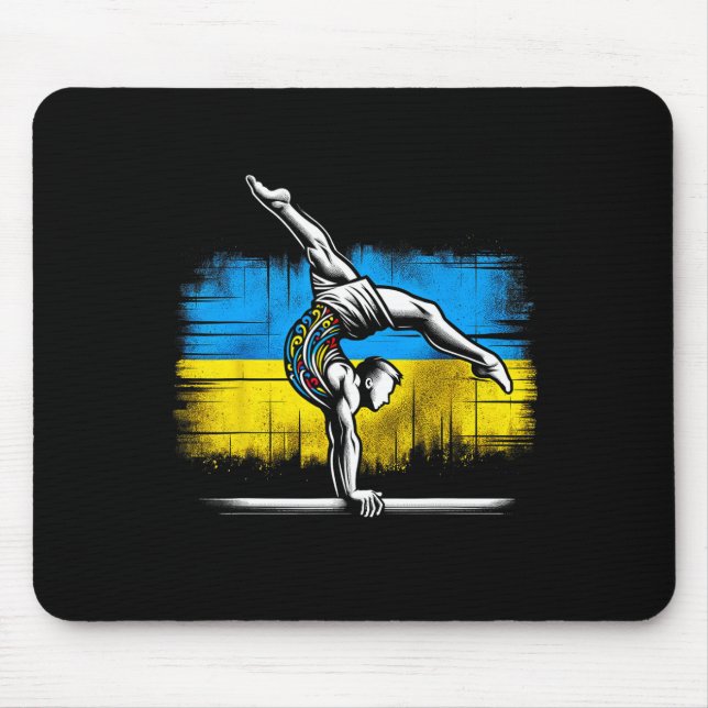 Mousepad Ginástica Artística Ucraniana Bandeira da Ucrânia  (Frente)