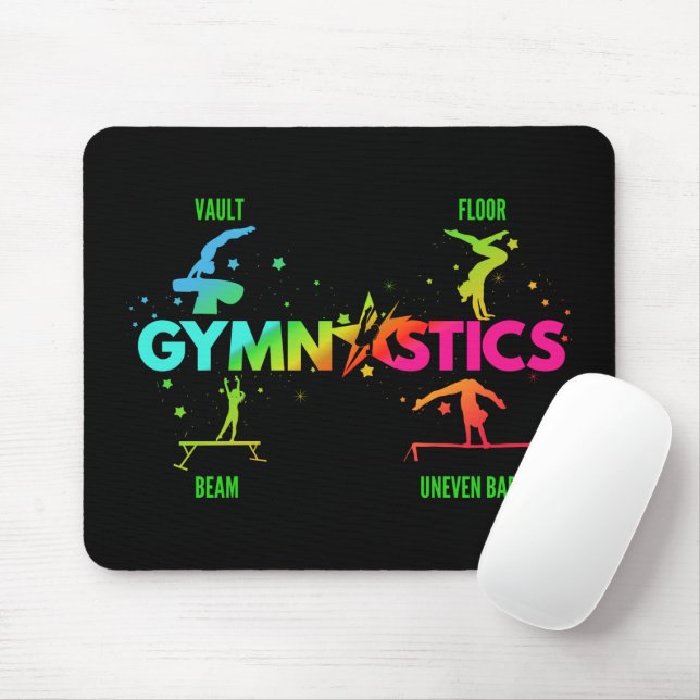 Mousepad Ginástica Feminina Barras Trave Salto Solo (Com mouse)